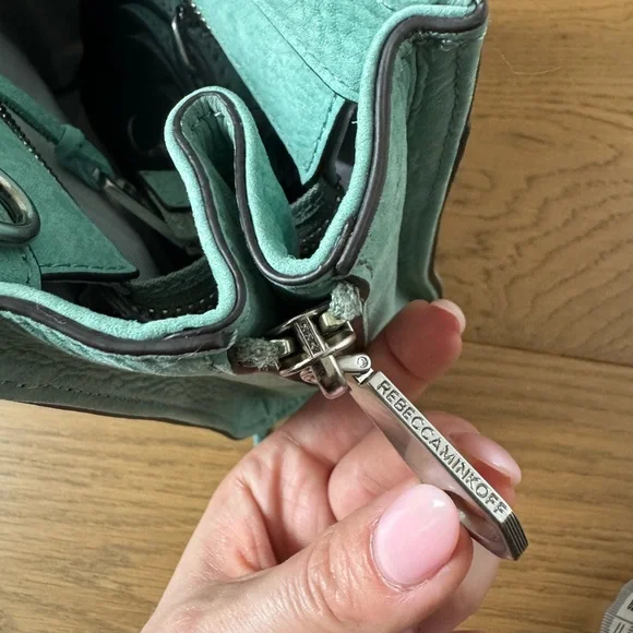 Rebecca Minkoff Side Zip Mini Reagan Tote Cross Body - Teal - NWOT - Picture 7 of 15